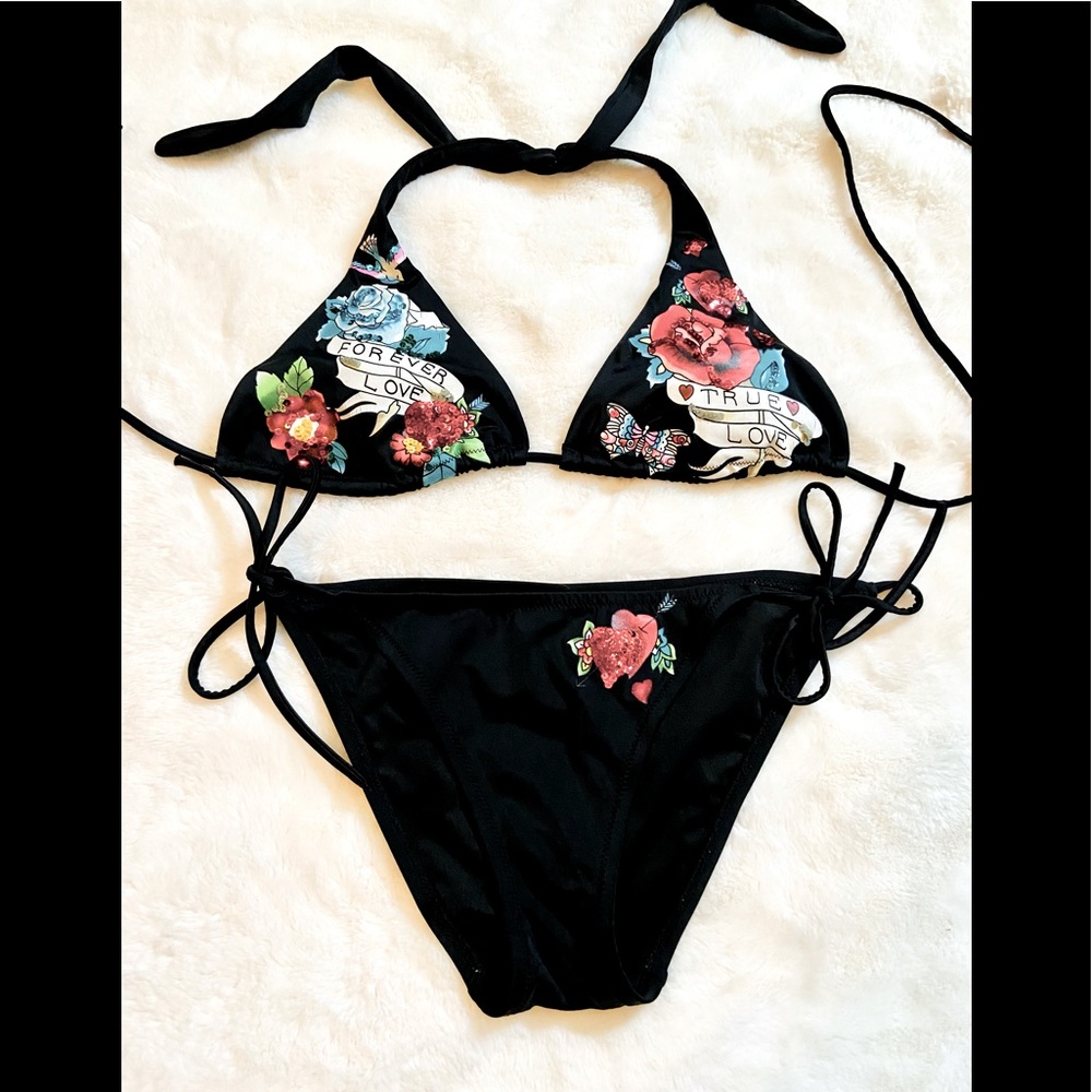 VICTORIA'S SECRET Bikini Halter Sequined 2Pc Swim